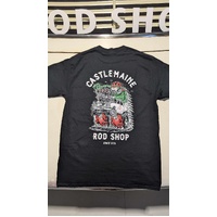 Castlemaine Rod Shop T-Shirt - GEE WIZ Burnout Car
